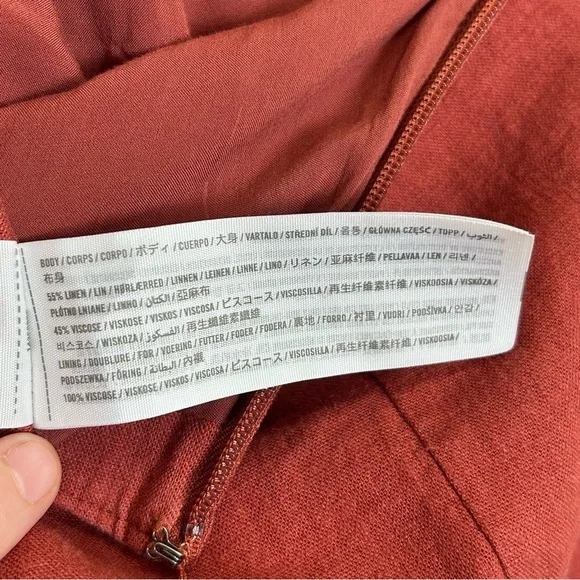 Abercrombie & Fitch XS Linen Blend Ruffle Hem Skirt Orange NWT - Picture 5 of 7